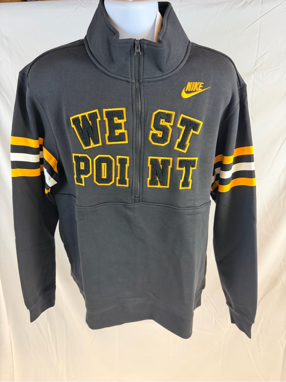Nike Black West Point Quarter-Zip Sweatshirt with Yellow Accents